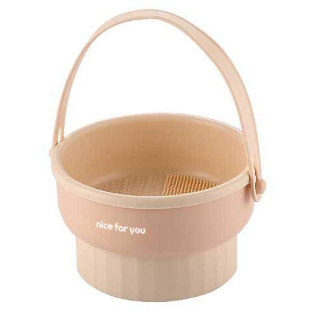 Makeup Brush Cleaning Bowl Storage Drying Rack Silicone Cosmetic Egg Cleaning Tool(Skin Color)