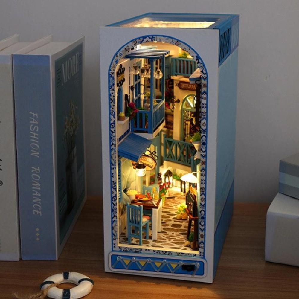 DIY Assembled LED 3D House Model Bookends Kid Toys Glowing Birthday Gift, Color: TC18 Sea Wind Realm