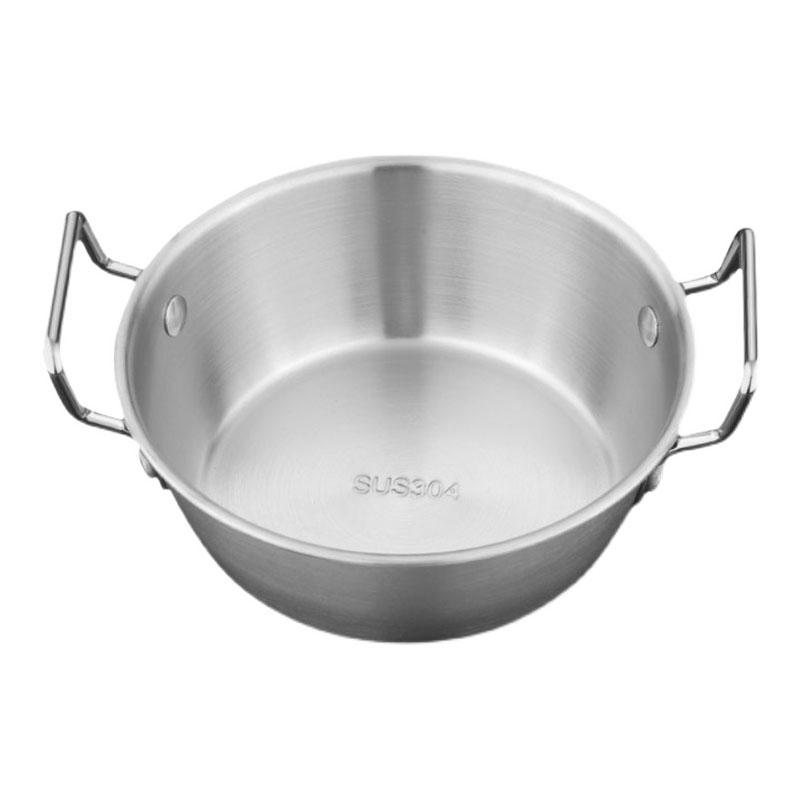 13cm 304 Stainless Steel Thickened Double Ear Soup Bowl Snack Bowl Fried Chicken Bowl(Silver)