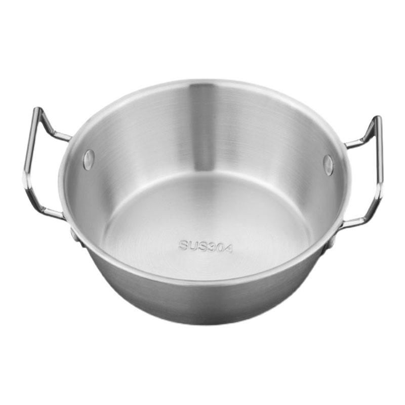 14cm 304 Stainless Steel Thickened Double Ear Soup Bowl Snack Bowl Fried Chicken Bowl(Silver)