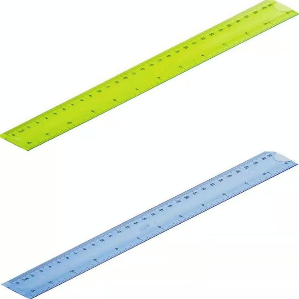 Soft Ruler Student Flexible Ruler Tape Measure Straight Ruler Office School Supplies, Length:20cm(Blue / Green Random Delivery)