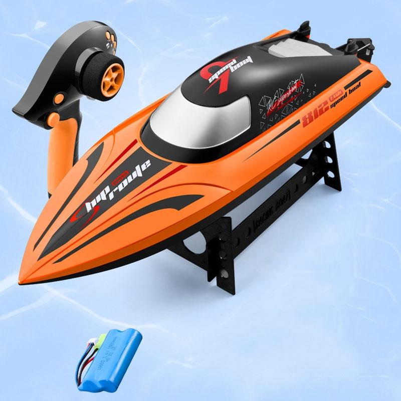 812 High-Speed RC Boat Large Horsepower Speedboat Long Endurance Waterproof Boys Water Toy Single Battery(Orange)