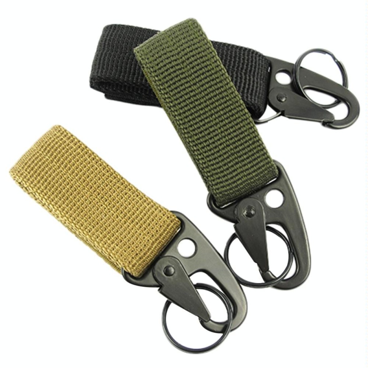2PCS Outdoor Camping  Carabiner Backpack Hooks Olecranon Molle Hook Survival Gear EDC Nylon Keychain Clasp(Army Green)