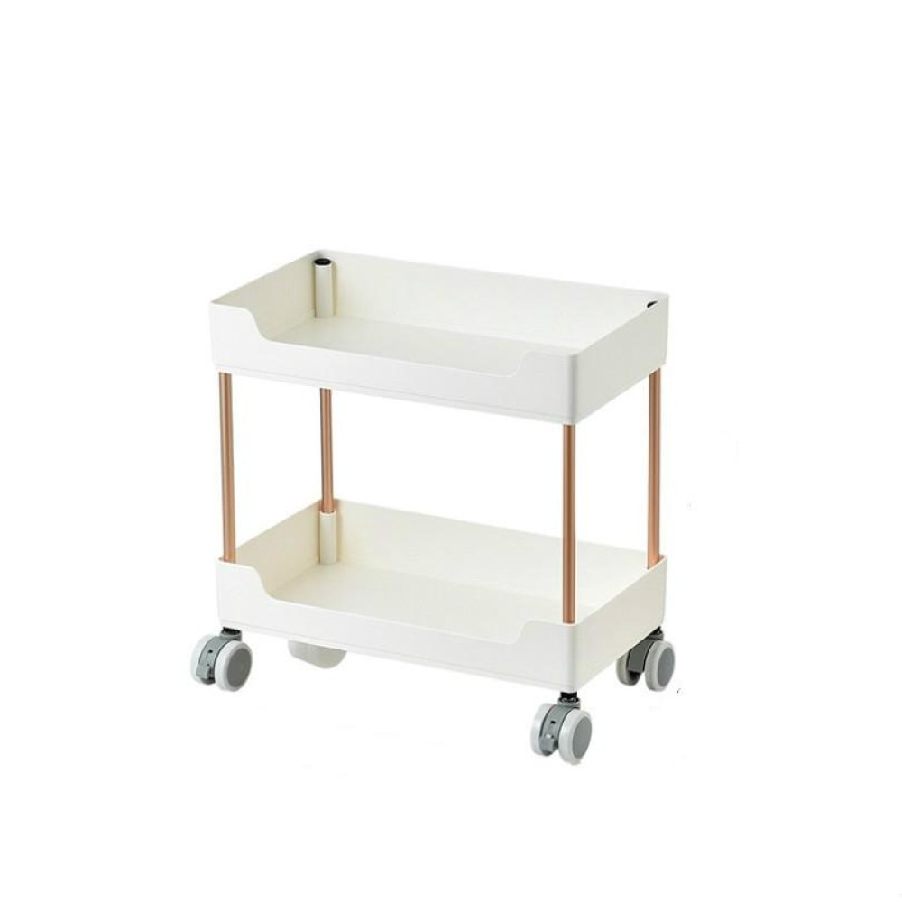 Rack Trolley Narrow Section Floor Multi-layer Book Storage Rack, Style:Two Layers