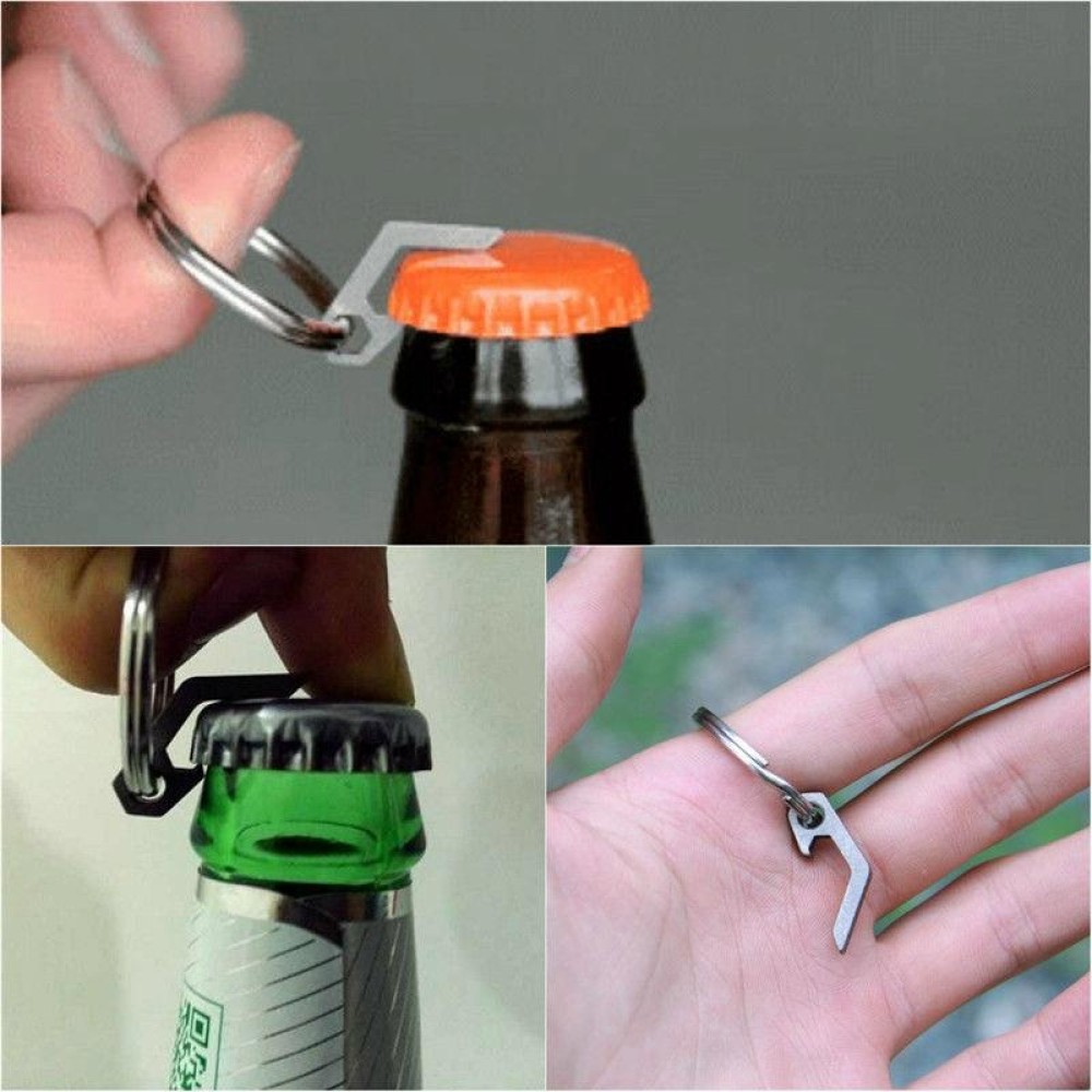 EDC Mini Lightweight Bottle Beer Opener Keyring Pocket Tool Outdoor Camp Hike Utility Gadget Titanium Alloy