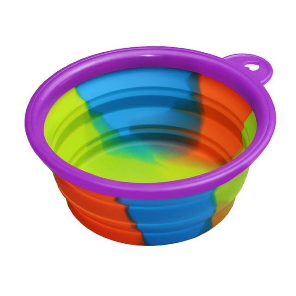 Silicone Folding Outfit Portable Travel Bowl Dog Feeder Water Food Dog Bowl Container(Purple)