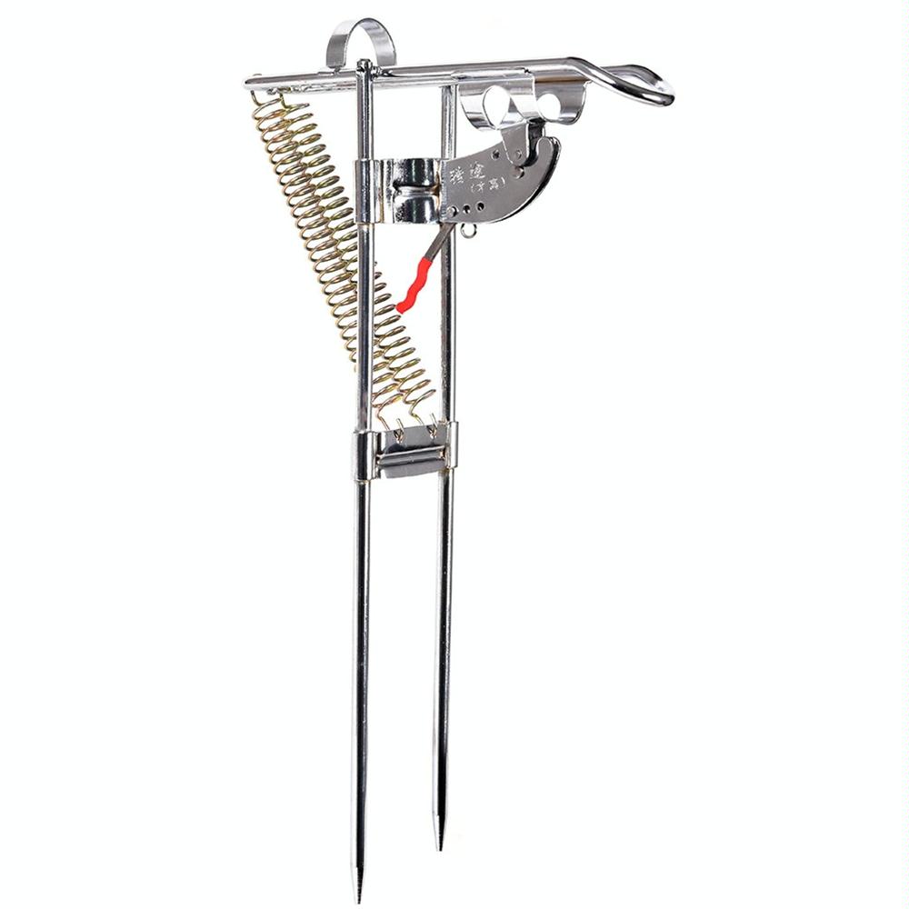 Double Spring Metal Fully Automatic Pole Lifting Bracket Stainless Steel Fishing Rod Pole Lifter