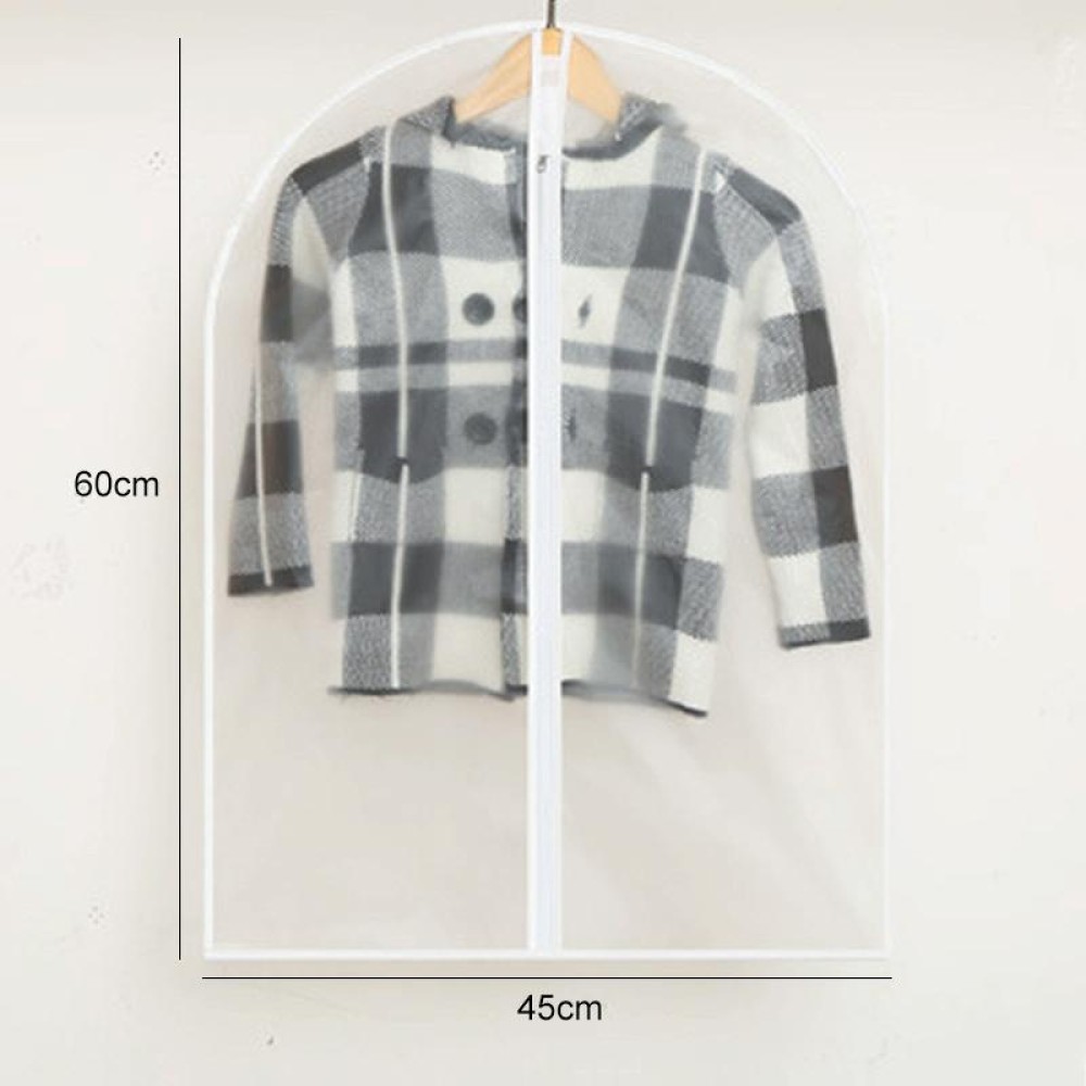 2 PCS Transparent Wardrobe Storage Bags Cloth Hanging Garment Suit Coat Dust Cover with Zipper