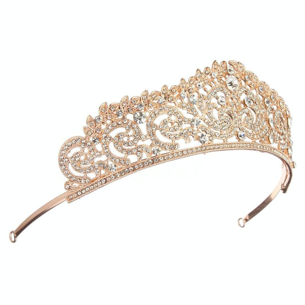 Women Bridal Wedding Jewelry Tiaras Crown Gold Crystal Rhinestones Accessories Headband Tiaras Crowns