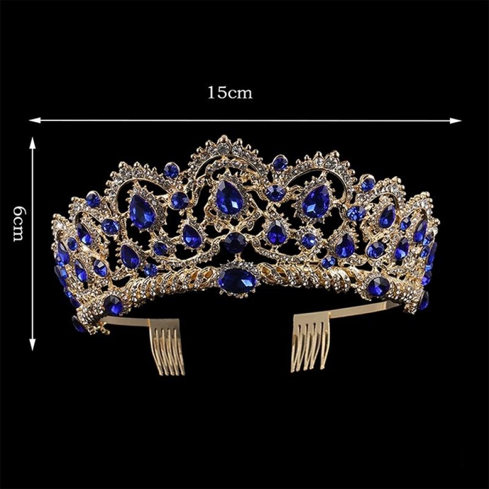 Crystal Tiaras Vintage Gold Rhinestone Pageant Crowns With Comb Baroque Wedding Hair Accessories