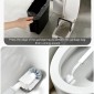 Bathroom Toilet Toilet Brush Integrated Pressing Open Lid Square Trash Can Set with Brush(White)