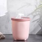 Household Living Room Press-ring Trash Can Bedroom Bathroom Toilet Paper Basket, Size:S 22.5x25cm(Pink)
