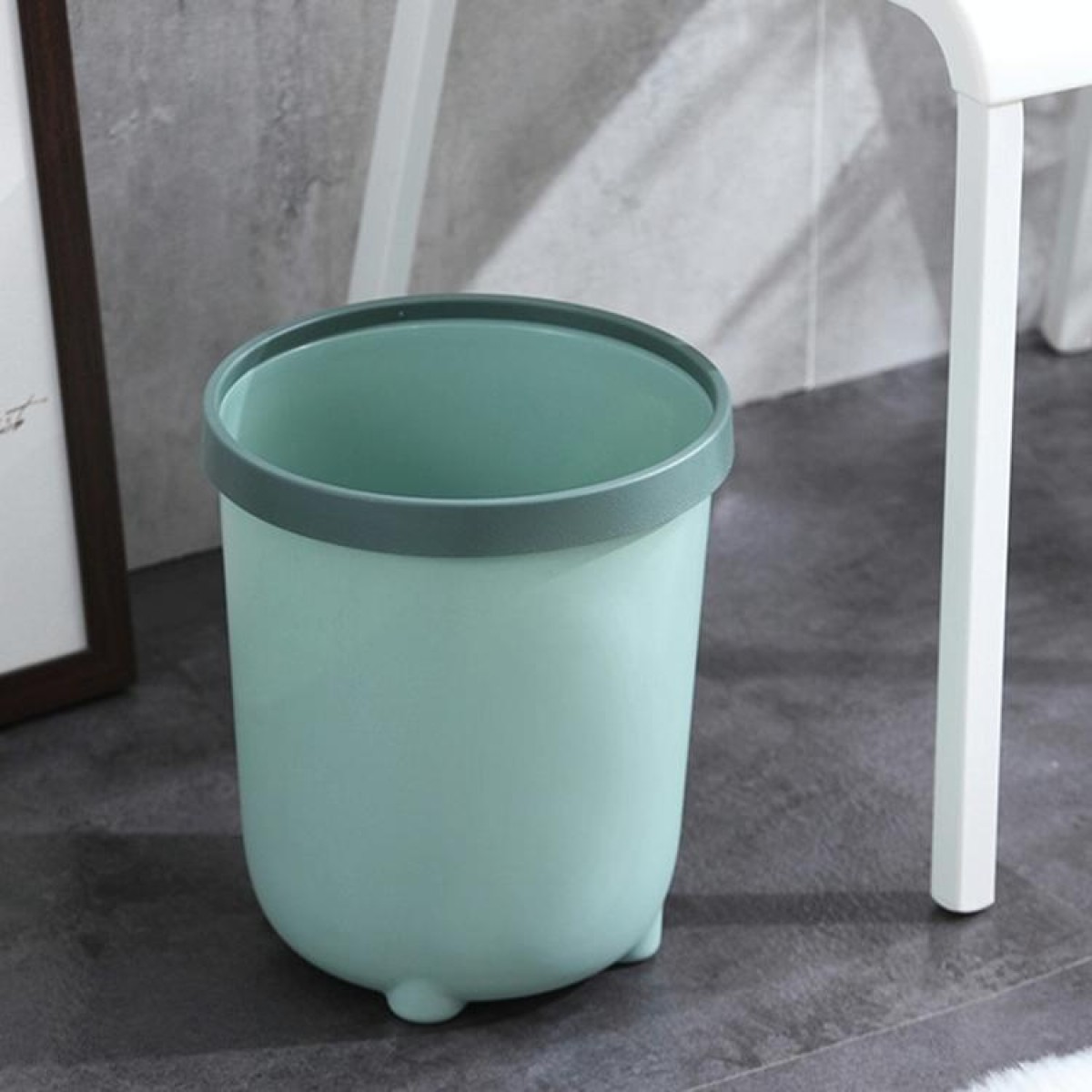 Household Living Room Press-ring Trash Can Bedroom Bathroom Toilet Paper Basket, Size:S 22.5x25cm(Green)