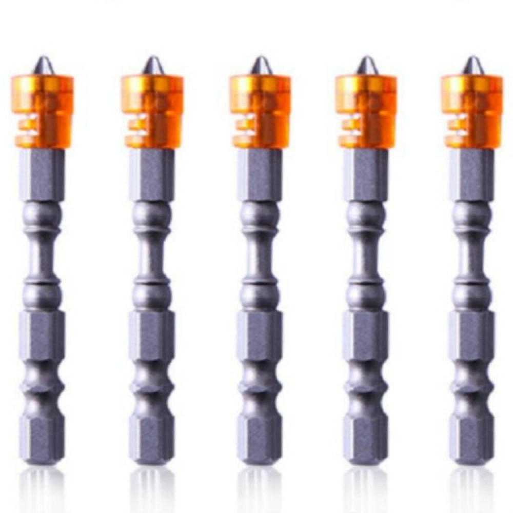 5 PCS  65mm Magnetic Coil Alloy Steel Cross Bit Single Head Electric Drill Electric Screwdriver Head(Orange)
