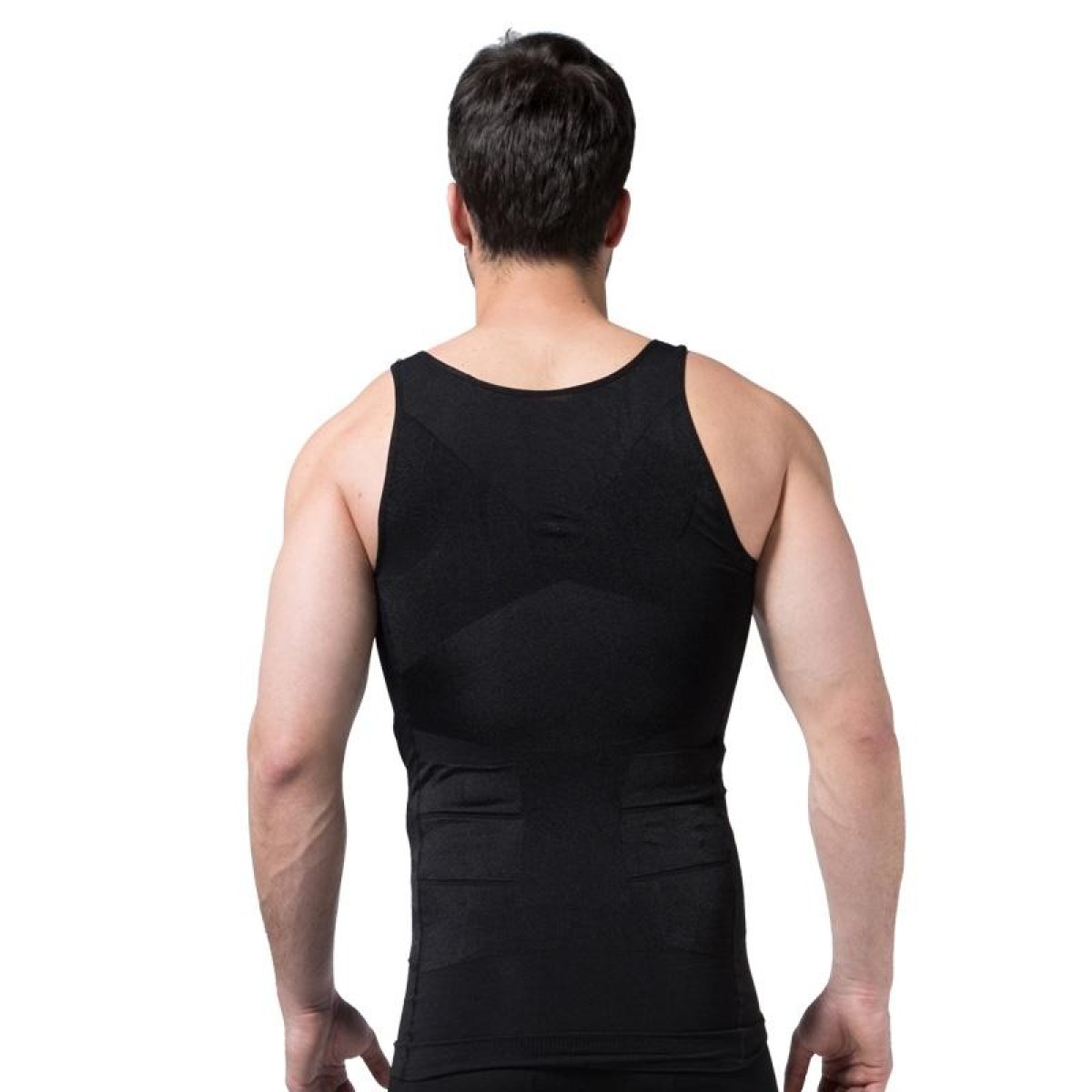 Men Slimming Body Shaper Vest Underwear, Size: XXL(Black)