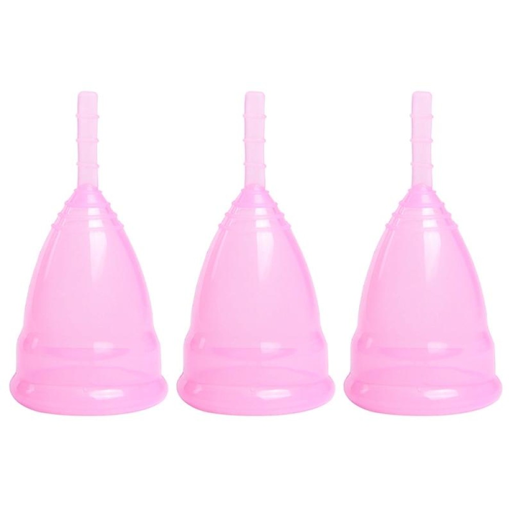 3 PCS Reusable Soft Cup Silicone Menstrual Cup(Pink)