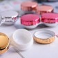Portable Beauty Lens Care Double Box Contact Lens Case(Gold)
