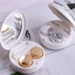 Portable Beauty Lens Care Double Box Contact Lens Case(Silver)