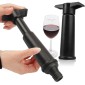Red Wine Vacuum Pump Freshener Silicone Wine Stopper Set, Specification:Black Pump 2 Stoppers (OPP Bag)