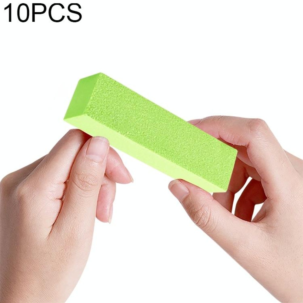 10 PCS Tofu Block Nail Polish Four Squares High Elastic Cotton Manicure Sand Block (Green)