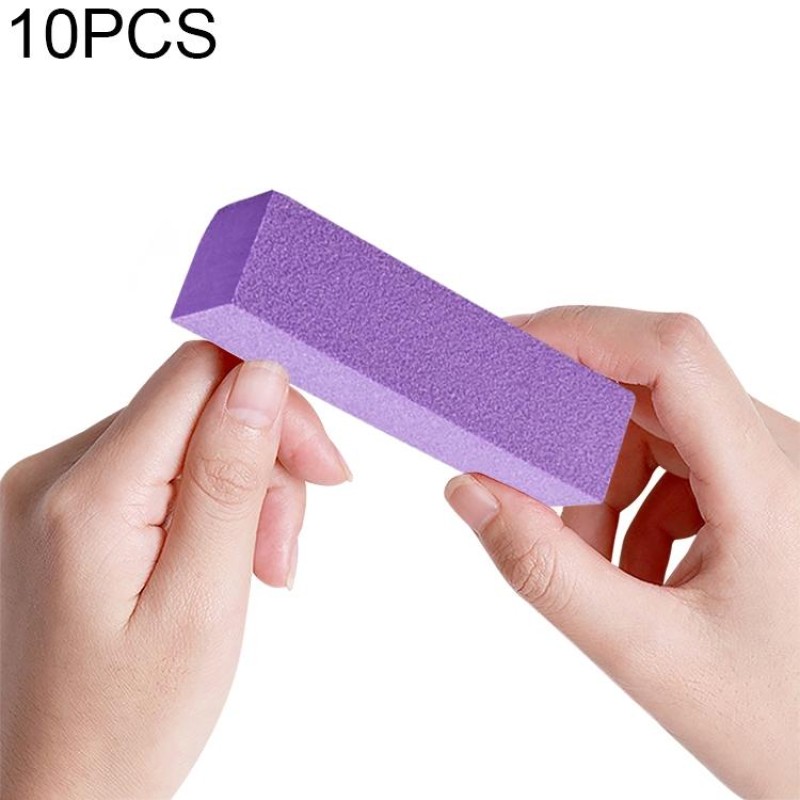 10 PCS Tofu Block Nail Polish Four Squares High Elastic Cotton Manicure Sand Block (Purple)