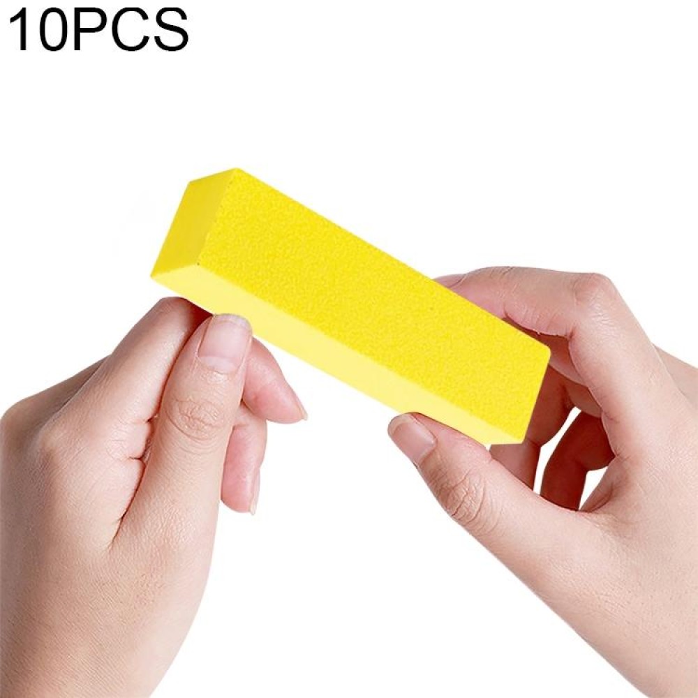 10 PCS Tofu Block Nail Polish Four Squares High Elastic Cotton Manicure Sand Block (Yellow)