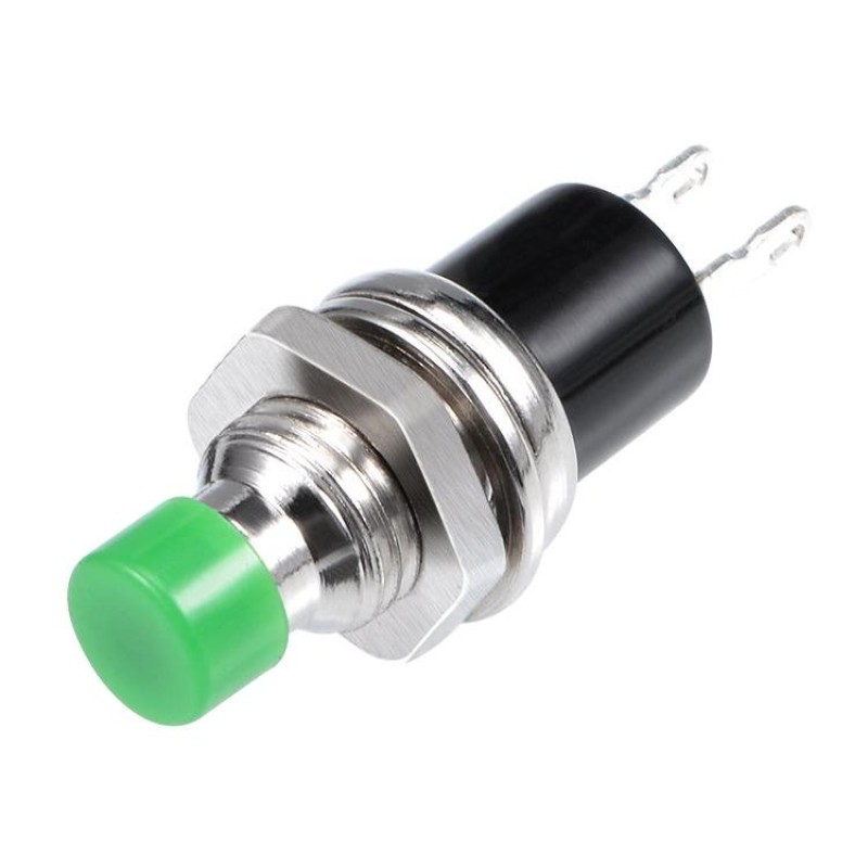 10 PCS 7mm Thread Multicolor 2 Pins Momentary Push Button Switch(Green)