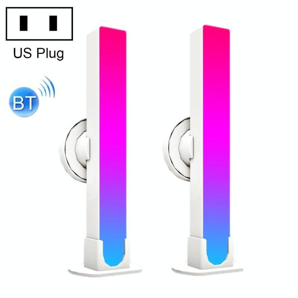 2pcs/box RGB Desktop Background Music Rhythm Pickup Ambient Light, Version: Bluetooth(US Plug)