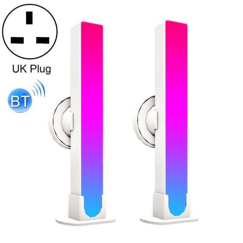 2pcs/box RGB Desktop Background Music Rhythm Pickup Ambient Light, Version: Bluetooth(UK Plug)