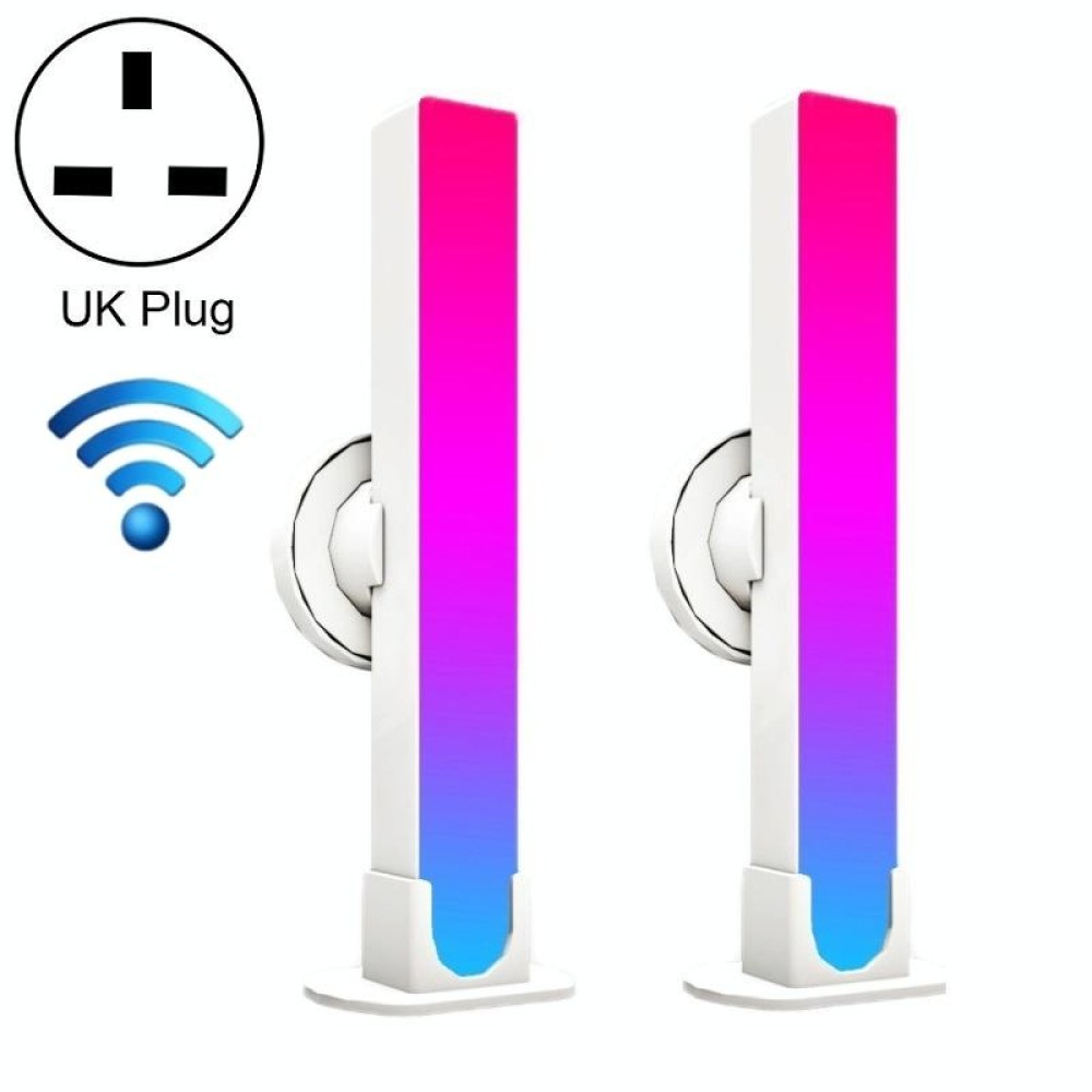 2pcs/box RGB Desktop Background Music Rhythm Pickup Ambient Light, Version: WiFi(UK Plug)