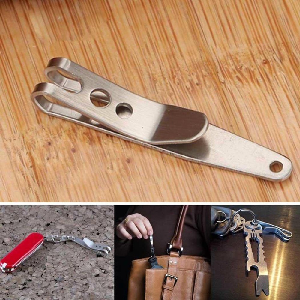 EDC Bag Key Ring Suspension Clip with Metal Key Ring Buckle Carabiner Stainless Steel Outdoor Tool