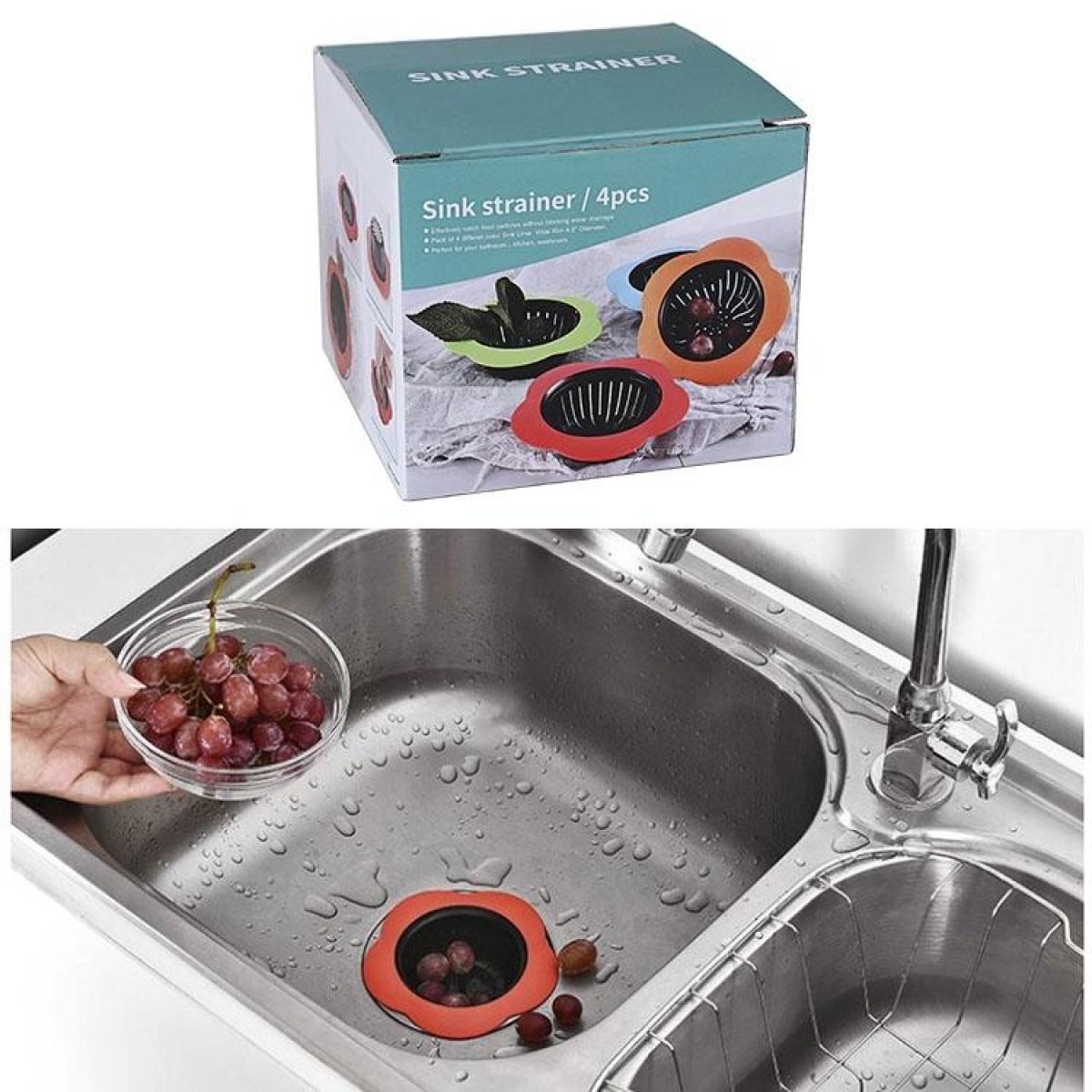 Portable Handheld Outfall Water Tank Strainer Sink Filter Floor Drain Bathroom Kitchen Gadget(Red)