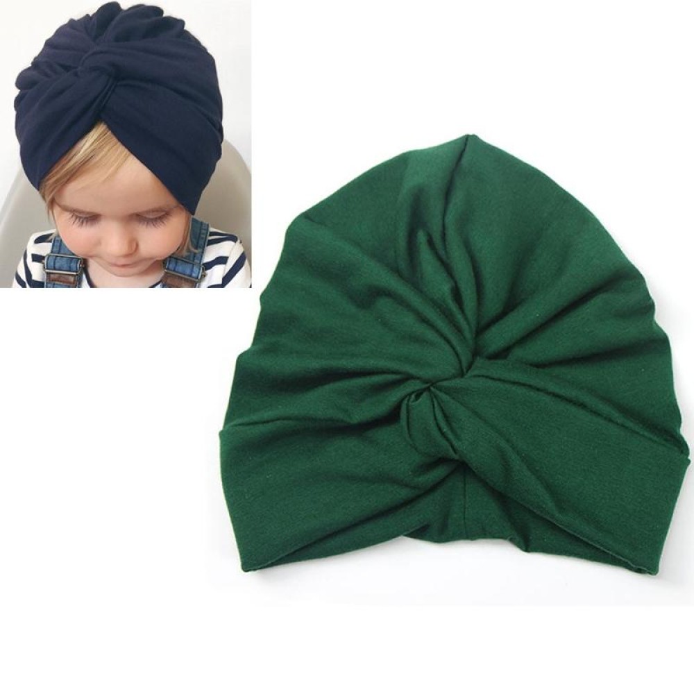 Baby Hat Cotton Soft Turban Knot Summer Bohemian Kids Girls Newborn Cap(Green)