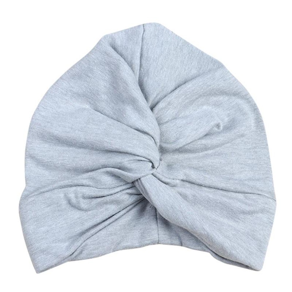 Baby Hat Cotton Soft Turban Knot Summer Bohemian Kids Girls Newborn Cap(Gray)