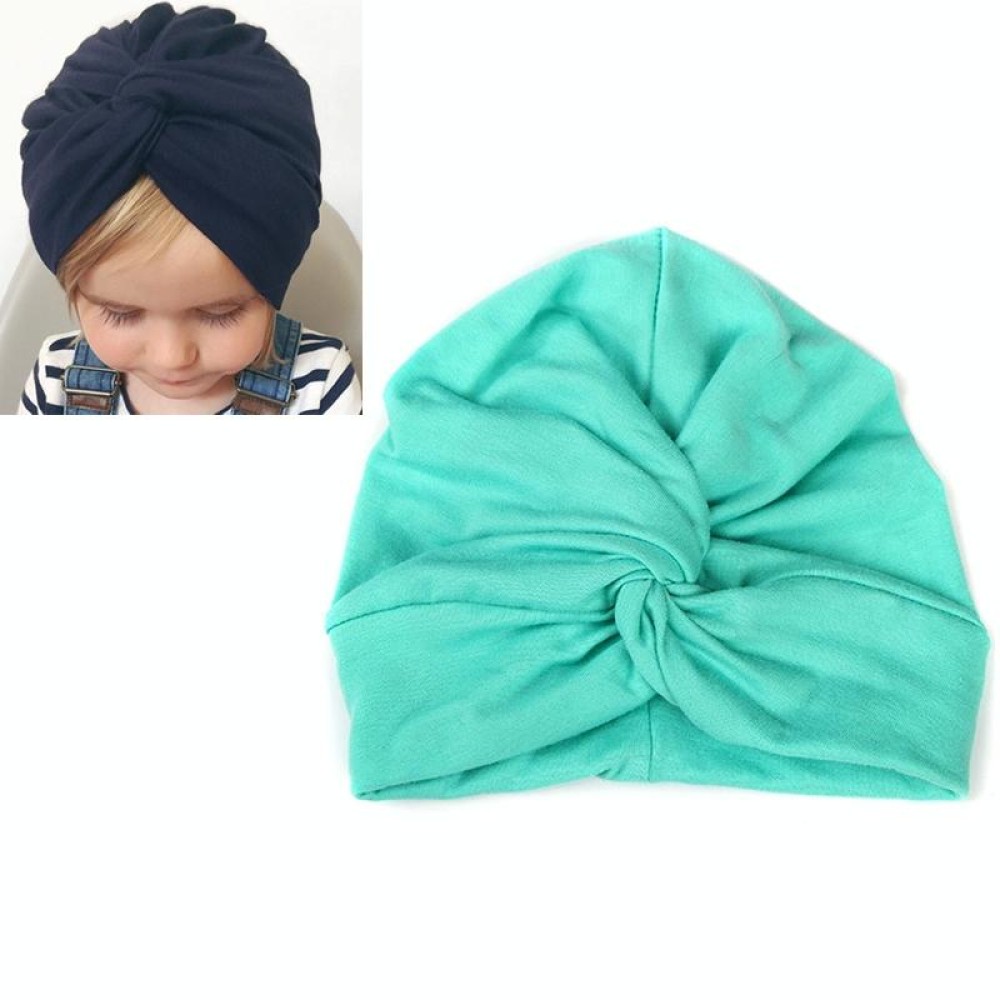 Baby Hat Cotton Soft Turban Knot Summer Bohemian Kids Girls Newborn Cap(Light Green)