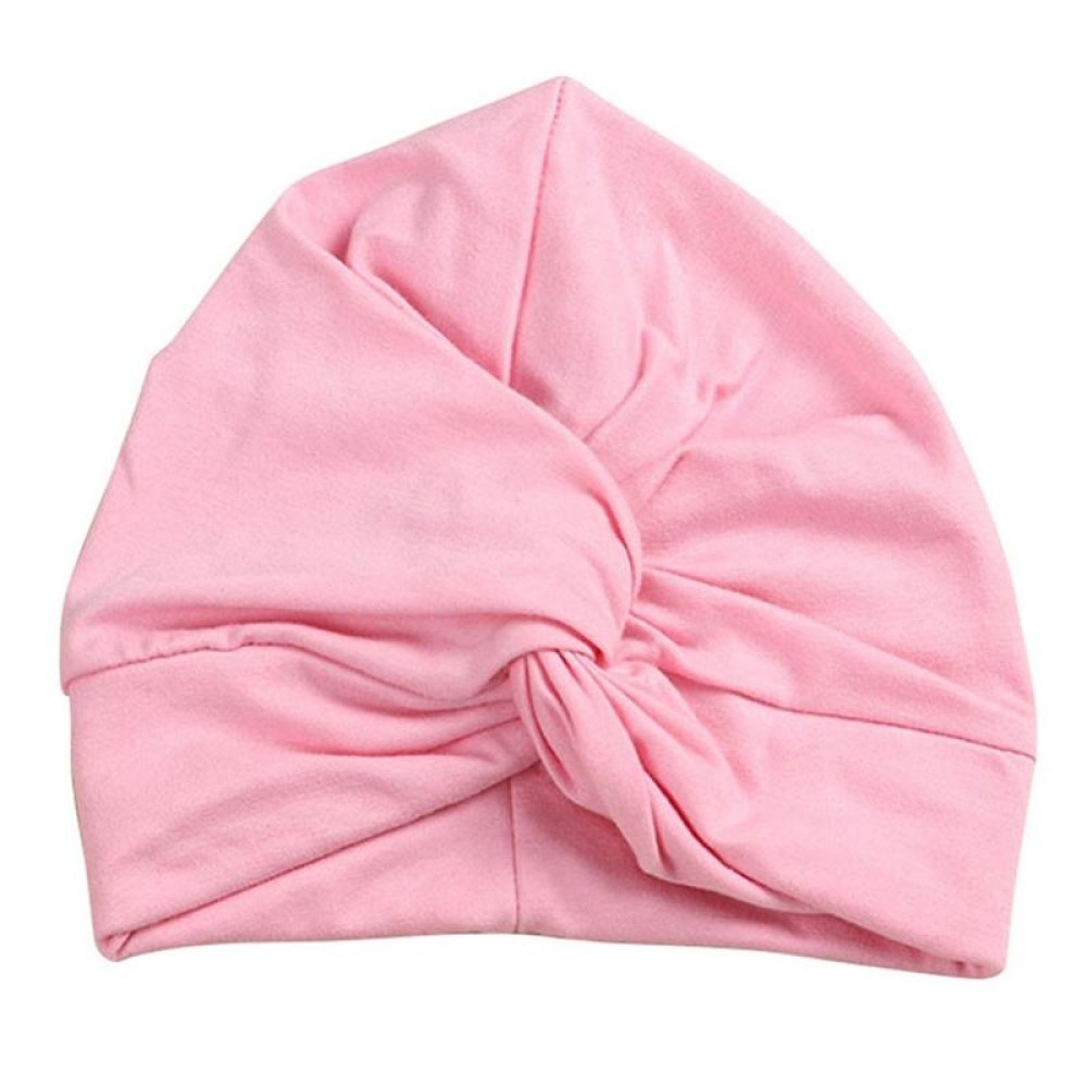 Baby Hat Cotton Soft Turban Knot Summer Bohemian Kids Girls Newborn Cap(Pink)