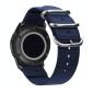 Washable Nylon Canvas Watchband, Band Width:22mm(Dark Blue with Silver Ring Buckle)