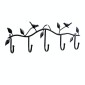 Wrought Iron Birds Pattern Decorated Simple Clothes Hooks(Black)