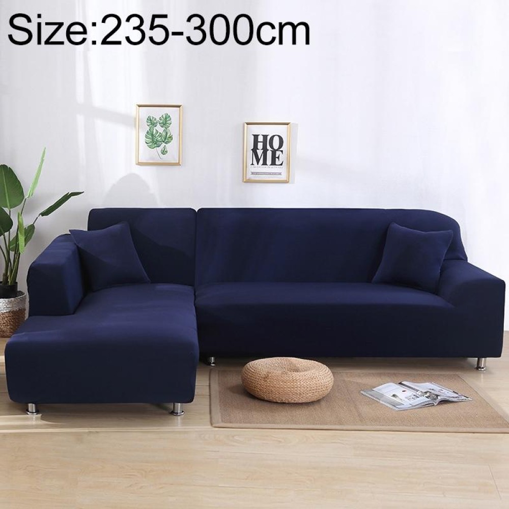 Sofa All-inclusive Universal Set Sofa Full Cover Add One Piece of  Pillow Case, Size:Four Seater(235-300cm)(Dark Blue)