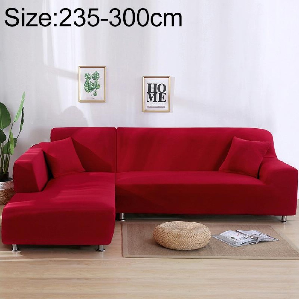 Sofa All-inclusive Universal Set Sofa Full Cover Add One Piece of  Pillow Case, Size:Four Seater(235-300cm)(Red)