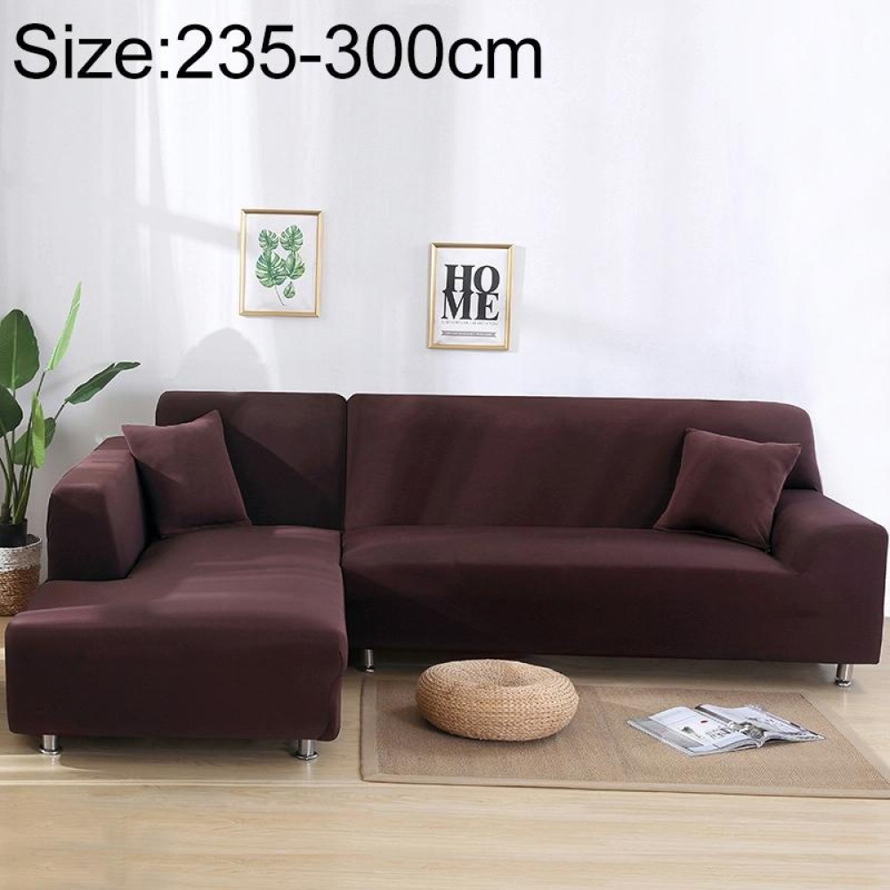 Sofa All-inclusive Universal Set Sofa Full Cover Add One Piece of  Pillow Case, Size:Four Seater(235-300cm)(Coffe)