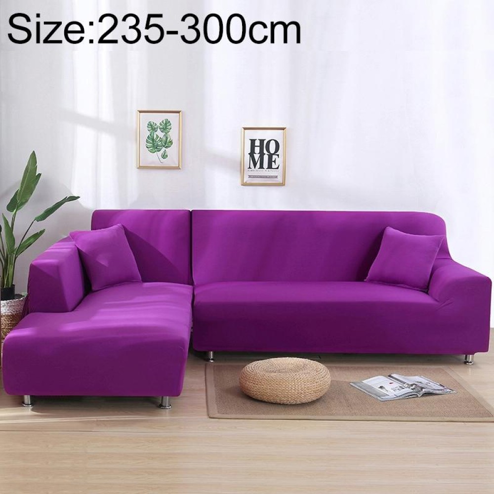 Sofa All-inclusive Universal Set Sofa Full Cover Add One Piece of  Pillow Case, Size:Four Seater(235-300cm)(Purple)