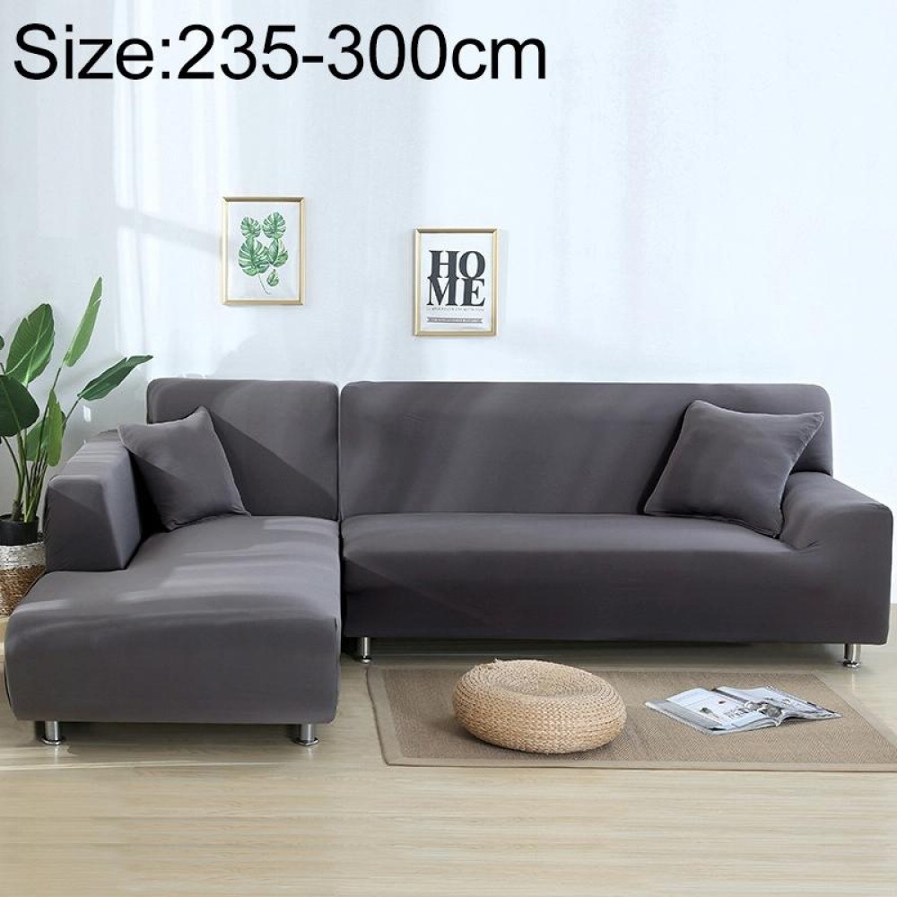 Sofa All-inclusive Universal Set Sofa Full Cover Add One Piece of  Pillow Case, Size:Four Seater(235-300cm)(Silvery Grey)