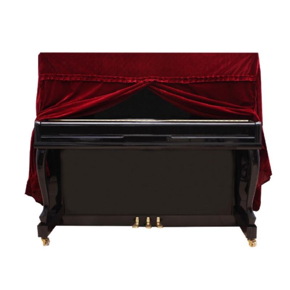 Gold Velvet Instrument Dust Cover Piano Full Cover, Size:150x60x110cm(Red)