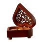 Creative Heart Shaped Vintage Wood Carved Mechanism Musical Box Wind Up Music Box Gift, Golden Movement(Happy Birthday)
