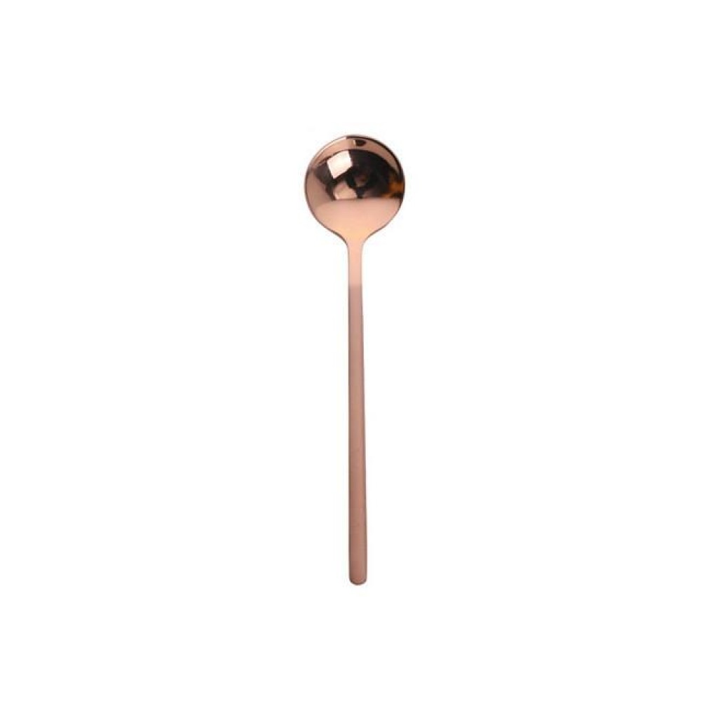 Mini Accessories Coffee Spoon Kitchen Dessertspoon Dining Round Shape Coffee  Stainless Steel Home, Size:13cm(Rose Gold)