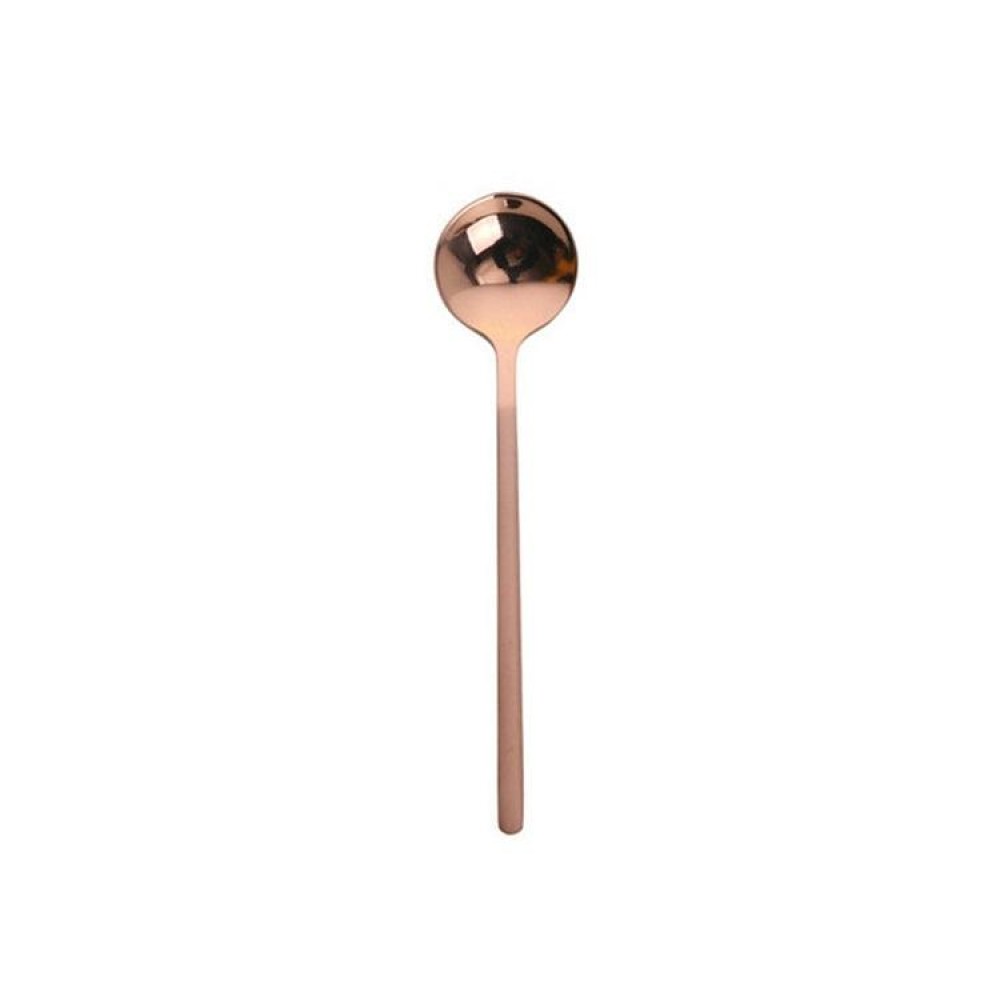 Mini Accessories Coffee Spoon Kitchen Dessertspoon Dining Round Shape Coffee  Stainless Steel Home, Size:15cm(Rose Gold)
