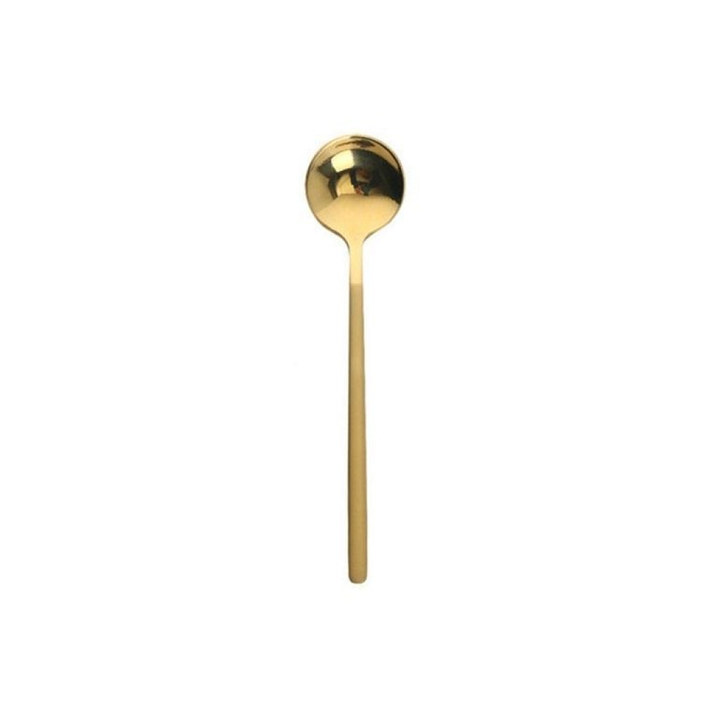 Mini Accessories Coffee Spoon Kitchen Dessertspoon Dining Round Shape Coffee  Stainless Steel Home, Size:15cm(Golden)
