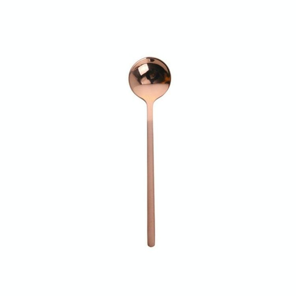 Mini Accessories Coffee Spoon Kitchen Dessertspoon Dining Round Shape Coffee  Stainless Steel Home, Size:17cm(Rose Gold)