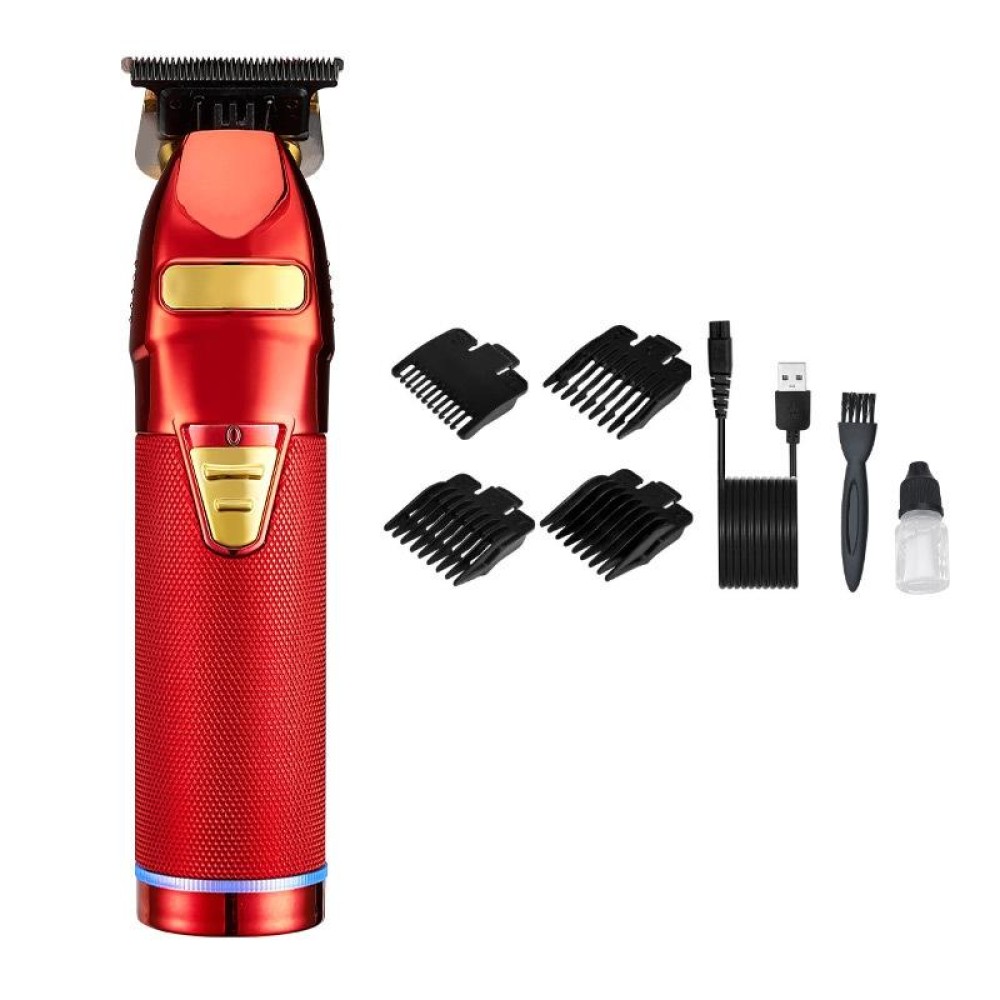 S9 USB Rechargeable Retro Electric Hair Clipper(Red)
